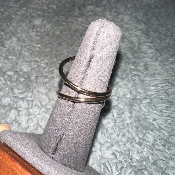 orb goldtone statement ring sz 7 - Picture 4 of 13